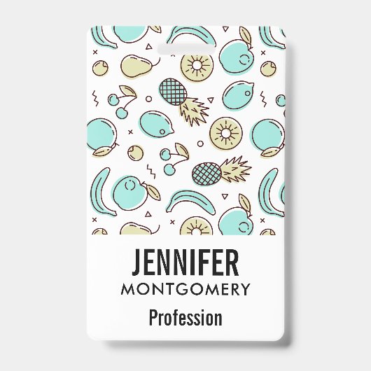 Niedliches Fruchtmuster Summerline Zeichnend Ausweis (Vorderseite)