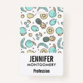 Niedliches Fruchtmuster Summerline Zeichnend Ausweis (Rückseite)