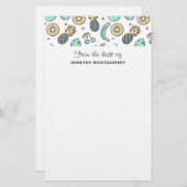 Niedliches Fruchtmuster Summerline Zeichnend Briefpapier (Vorne/Hinten)