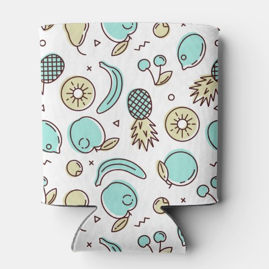 Niedliches Fruchtmuster Summerline Zeichnend Dosenkühler (Rückseite)