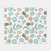 Niedliches Fruchtmuster Summerline Zeichnend Fleecedecke (Vorderseite (Horizontal))