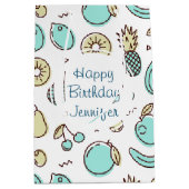 Niedliches Fruchtmuster Summerline Zeichnend Gebur Mittlere Geschenktüte (Vorderseite)