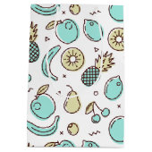 Niedliches Fruchtmuster Summerline Zeichnend Gebur Mittlere Geschenktüte (Rückseite)