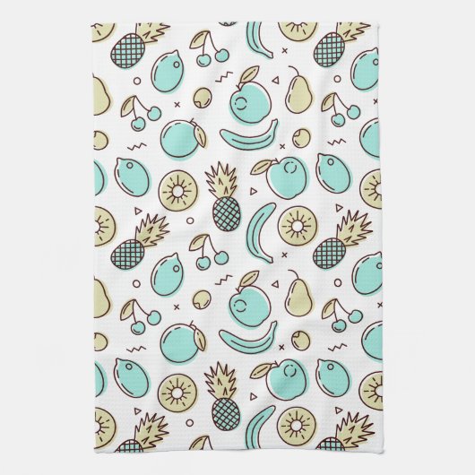 Niedliches Fruchtmuster Summerline Zeichnend Geschirrtuch (Vertikal)