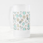 Niedliches Fruchtmuster Summerline Zeichnend Mattglas Bierglas (Vorderseite Links)