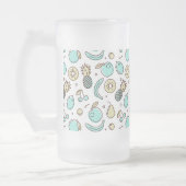 Niedliches Fruchtmuster Summerline Zeichnend Mattglas Bierglas (Links)