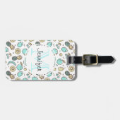 Niedliches Fruchtmuster Summerline Zeichnend Monog Gepäckanhänger (Vorderseite horizontal)