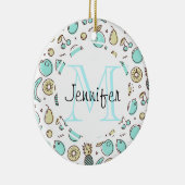 Niedliches Fruchtmuster Summerline Zeichnend Monog Keramik Ornament (Rechts)