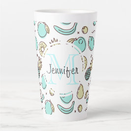 Niedliches Fruchtmuster Summerline Zeichnend Monog Milchtasse