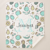 Niedliches Fruchtmuster Summerline Zeichnend Monog Sherpadecke (Vorderseite)