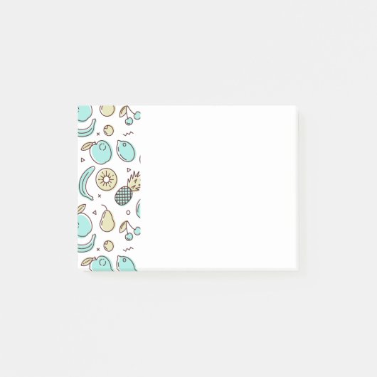 Niedliches Fruchtmuster Summerline Zeichnend Post-it Klebezettel (Vorderseite)