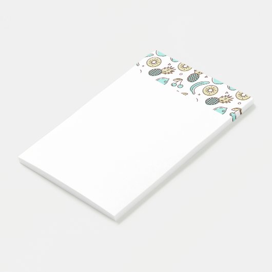 Niedliches Fruchtmuster Summerline Zeichnend Post-it Klebezettel (angewinkelt)