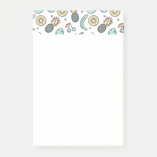 Niedliches Fruchtmuster Summerline Zeichnend Post-it Klebezettel (Vorderseite)