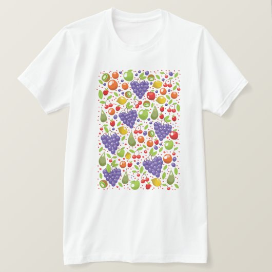 Niedliches Fruchtmuster T-Shirt (Design vorne)