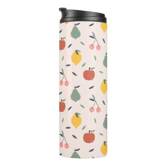 Niedliches Fruchtmuster Thermosbecher (Nach rechts gedreht)