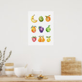 Niedliches Fruchtposter drucken Poster (Küche)