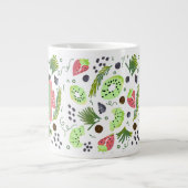 Niedliches Fruchtsalat Kiwi Erdbeeren Doodle Monog Jumbo-Tasse (Vorderseite)