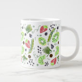 Niedliches Fruchtsalat Kiwi Erdbeeren Doodle Monog Jumbo-Tasse (Rechts)