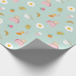 Niedliches Frühstück auf Pizza Geschenkpapier