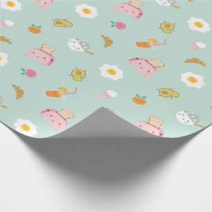 Niedliches Frühstück auf Pizza Geschenkpapier