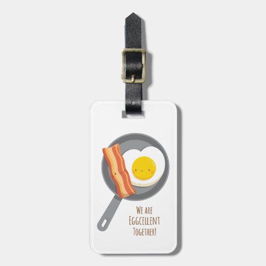 Niedliches Frühstück Bacon und Ei Gepäckstück Tag Gepäckanhänger (Vorderseite vertikal)