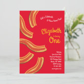 Niedliches Frühstück Brunch Kind 1. Geburtstag Par Einladung (Stehend Vorderseite)