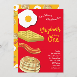 Niedliches Frühstück Brunch Kinder 1 Geburtstag Pa Einladung