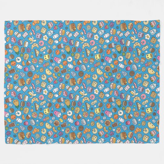 Niedliches Frühstück Fleecedecke (Vorderseite (Horizontal))