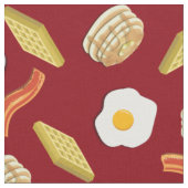 Niedliches Frühstück Kinder Bacon Eier Pfannkuchen Stoff (Nahaufnahme)