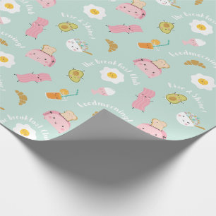 Niedliches Frühstück mit Toastspeck und Eier auf P Geschenkpapier