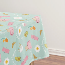 Niedliches Frühstück mit Toastspeck und Eier auf P Tischdecke