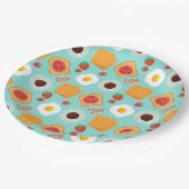 Niedliches Frühstück Muster Bacon & Egg Sommer Pappteller (Schrägansicht)