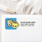 Niedliches Frühstückskoffein & Toast-Adressetikett (Insitu)