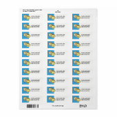 Niedliches Frühstückskoffein & Toast-Adressetikett (Vorne)