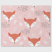 Niedliches Fuchs-nahtloses Muster, Wolfshandwald Geschenkpapier (Flach)