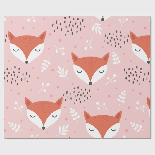 Niedliches Fuchs-nahtloses Muster, Wolfshandwald Geschenkpapier (Flach)