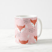 Niedliches Fuchs-nahtloses Muster, Wolfshandwald Kaffeetasse (VorderseiteRechts)