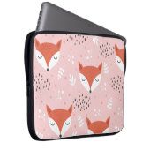 Niedliches Fuchs-nahtloses Muster, Wolfshandwald Laptopschutzhülle (Vorne Rechts)