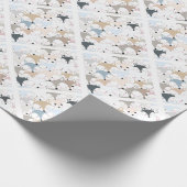 Niedliches Fuchs- oder Wolfmuster des Geschenkpapier (Ecke)