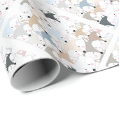 Niedliches Fuchs- oder Wolfmuster des Geschenkpapier (Rolleneckpunkt)
