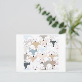 Niedliches Fuchs- oder Wolfmuster des Postkarte (Stehend Vorderseite)
