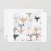 Niedliches Fuchs- oder Wolfmuster des Postkarte (Vorne/Hinten)