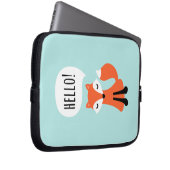 Niedliches Fuchs-Sprichwort hallo, blauer Laptopschutzhülle (Vorne Rechts)
