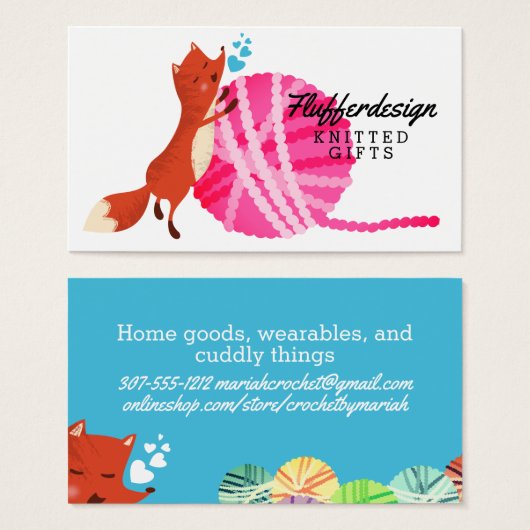 Niedliches Fuchsgarn aus Stricken (Vorne & Hinten)