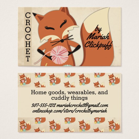 Niedliches Fuchsgarn aus Stricken (Vorne & Hinten)