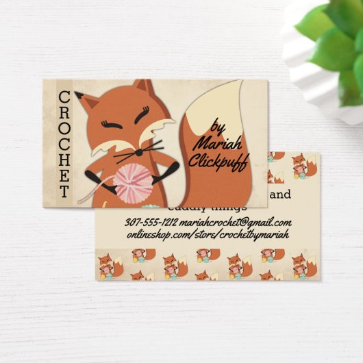 Niedliches Fuchsgarn aus Stricken (Schreibtisch)