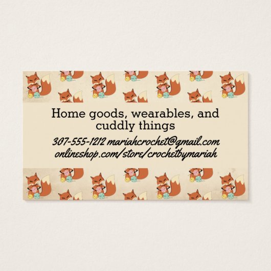 Niedliches Fuchsgarn aus Stricken (Rückseite)