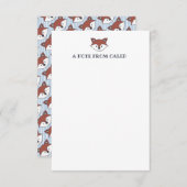 Niedliches Fuchsmuster personalisierte Mitteilungs Mitteilungskarte (Vorne/Hinten)