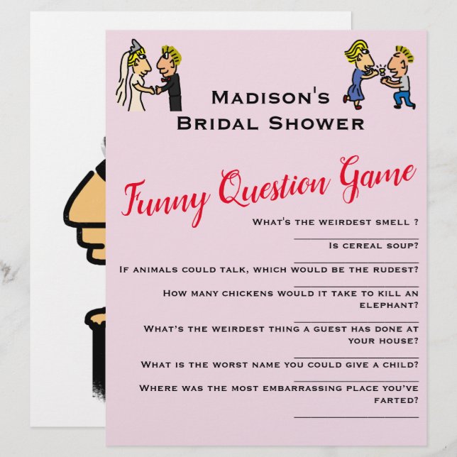 Niedliches ✨ Fun Brautparty Game (Vorne/Hinten)