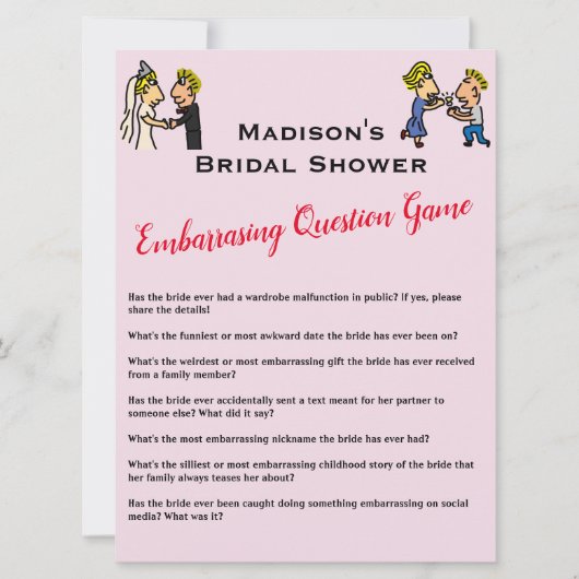 Niedliches ✨ Fun Brautparty Game Einladung (Vorderseite)